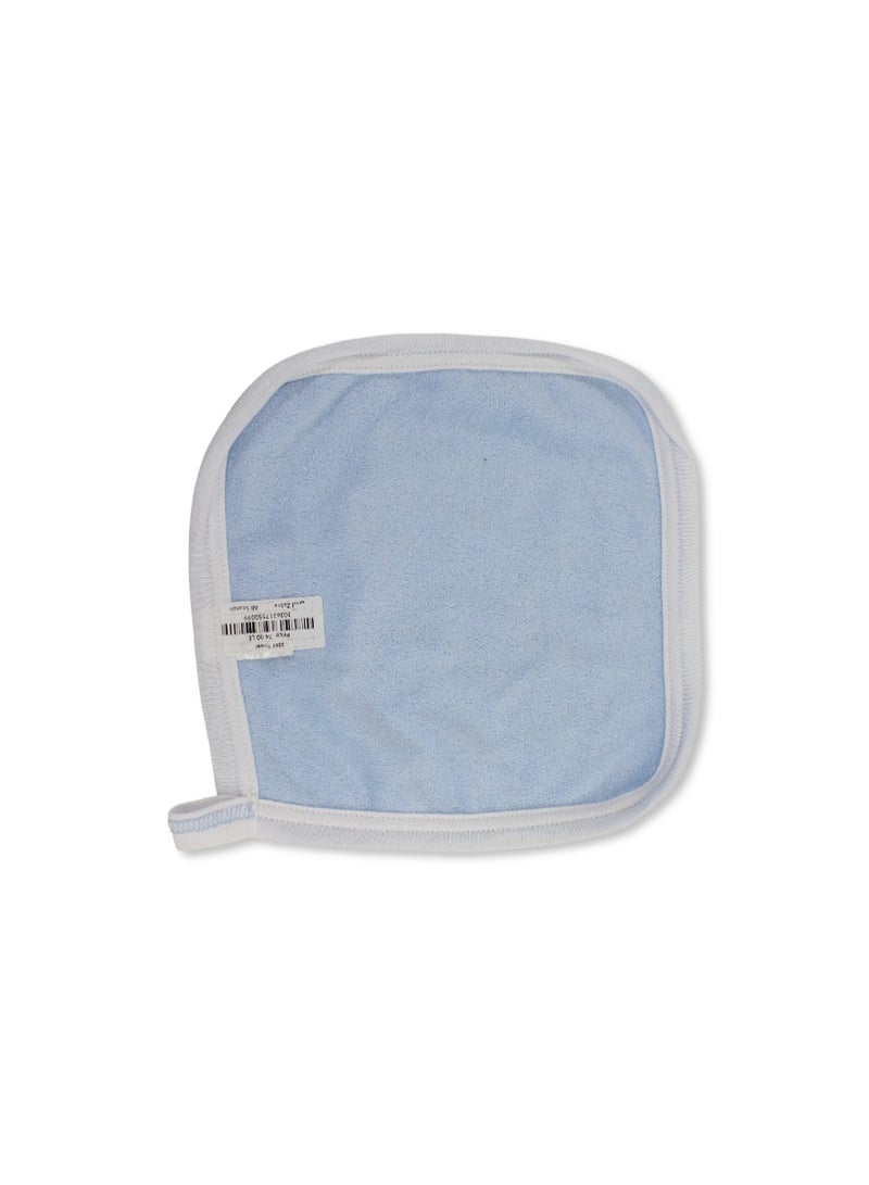 Cotton Baby Towel – Baby Blue with Zebra Embroidery - Image 2